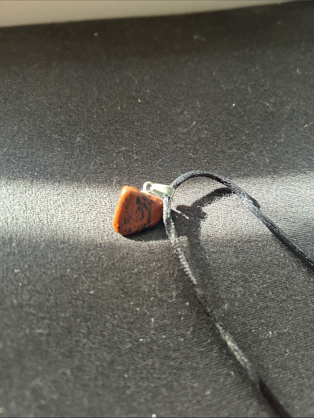 Mahogany Obsidian Stone Pendant Adjustable Necklace
